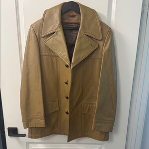 Vintage Leather Car Coat w/Liner